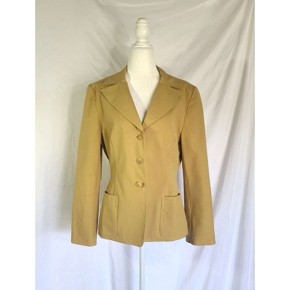 Sold! Piazza Sempione Light Brown Button Up Women's Blazer IT 48 US 12 - Picture 1 of 5